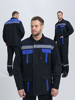 Костюм ИТР СОП IMP (тк.Саржа,250) п/к, т.синий/васильковый